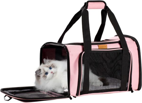 Pet Carrier for Small, Medium Dogs, Cats and Puppies up to 15 lbs, Portable, Collapsible, Car Pet Bag (Blue) - Image 7