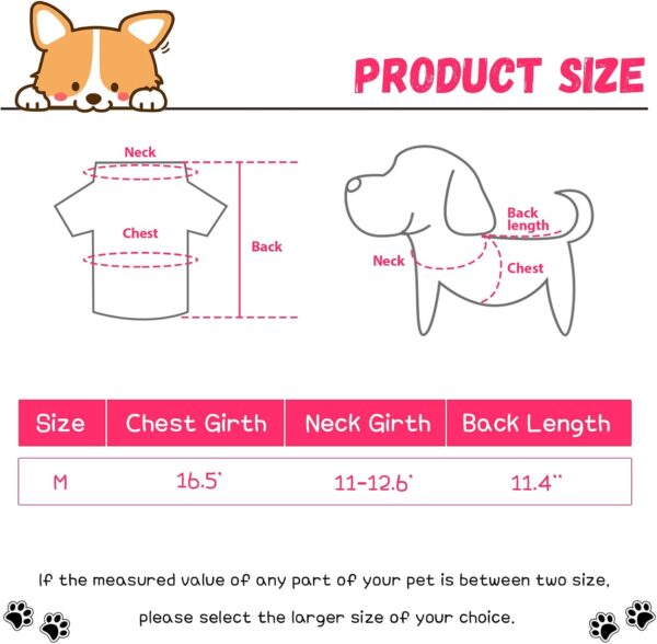 Jexine 6 Pack Dog Shirt Puppy Clothes for Chihuahua Dog T Shirt Girl Dog Clothes Breathable Dog Outfit Dog Costume Summer Cat Dog Clothes Dachshund Puppy Accessories Printed Dog Shirts (Medium) - Image 2