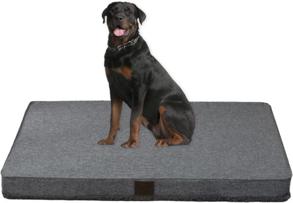 DaysU Xlarge Dog Beds, Orthopedic Dog Beds Large Sized Dog with Removable Washable Cover, Egg Crate Foam Pet Bed Mat, XL Dog Bed Dark Grey, Suitable for Dogs Up to 100 Ibs, 44x32x3in