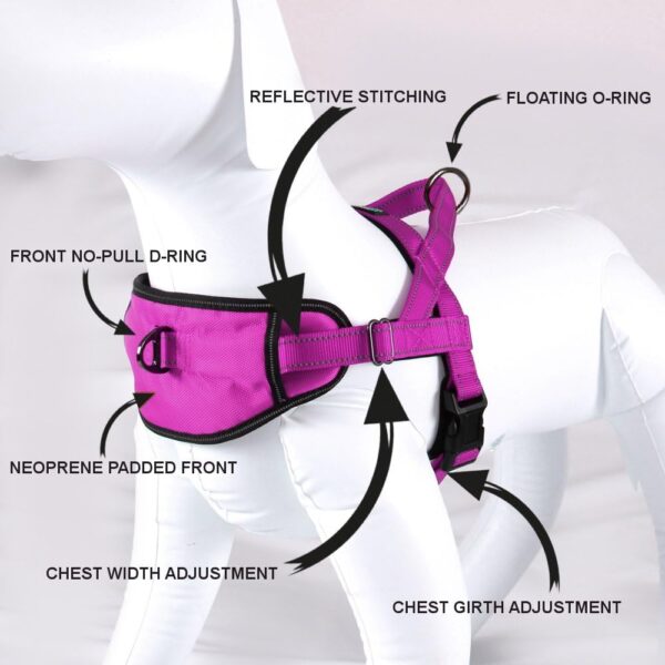 Max and Neo Passport Reflective Dog Harness - We Donate a Harness to a Dog Rescue for Every Harness Sold (MEDIUM, PINK) - Image 4