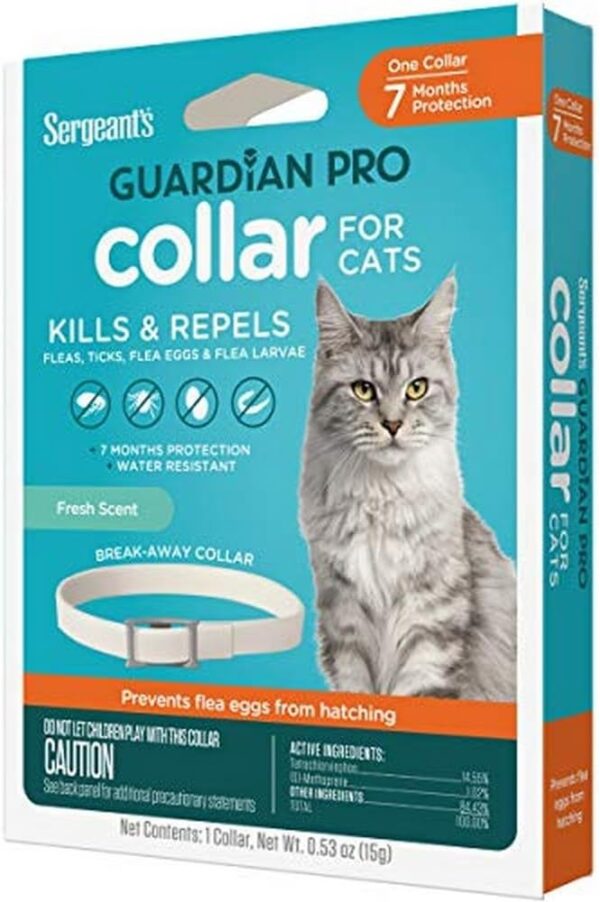 Sergeant's Guardian Pro Flea & Tick Cat Collar, 1 Count