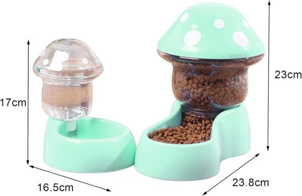 Pets Auto Feeder, Automatic Dog Gravity Food Feeder, Cat Water Dispenser, Mushroom Shape Dog Cat Water Food Container, Pet Food Bowl for Small Medium Dog Pets Puppy Kitten Blue - Image 6