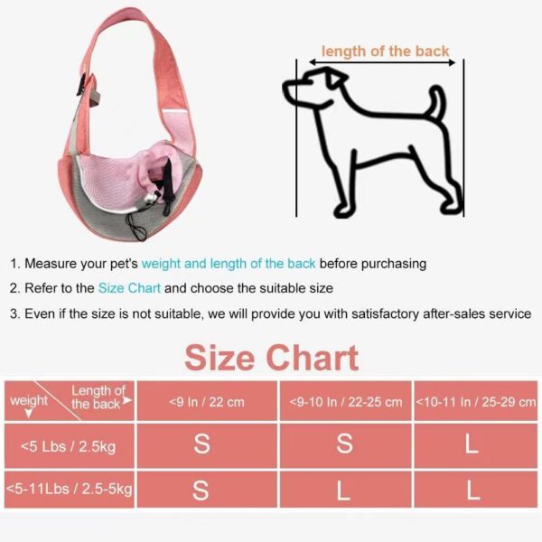 FEimaX Pet Dog Sling Carrier Puppy Pet Slings Bag for Small Dogs Cats Satchel Carriers Breathable Mesh Hand Free with Adjustable Strap Doggie Crossbody for Outdoor Travel (Small, Pink) - Image 2