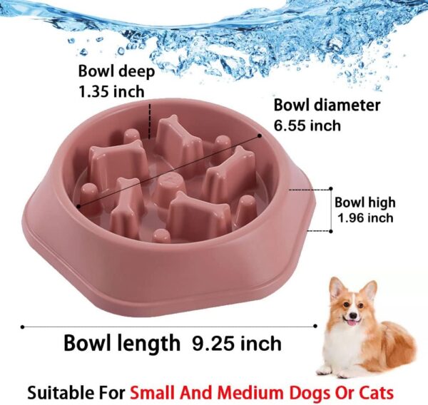 CAISHOW Slow Feeder Dog Bowl Anti Gulping Healthy Eating Interactive Bloat Stop Fun Alternative Non Slip Dog Slow Food Feeding Pet Bowl Slow Eating Healthy Design for Small Medium Size Dogs - Image 2