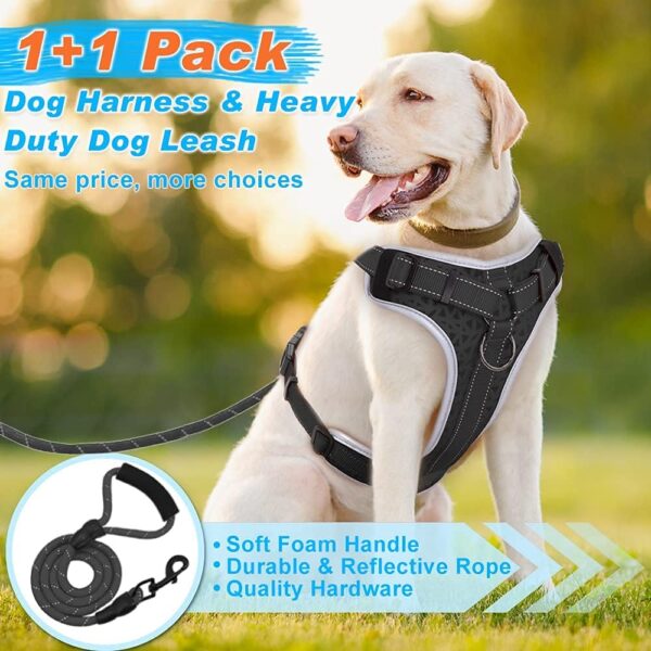 Supet Dog Harness No Pull, Dog Vest Harness with Free Dog Leash, No Choke Dog Harness Adjustable Reflective Heavy Duty Pet Harness with Easy Control Handle for Small Medium Large Dog - Image 2