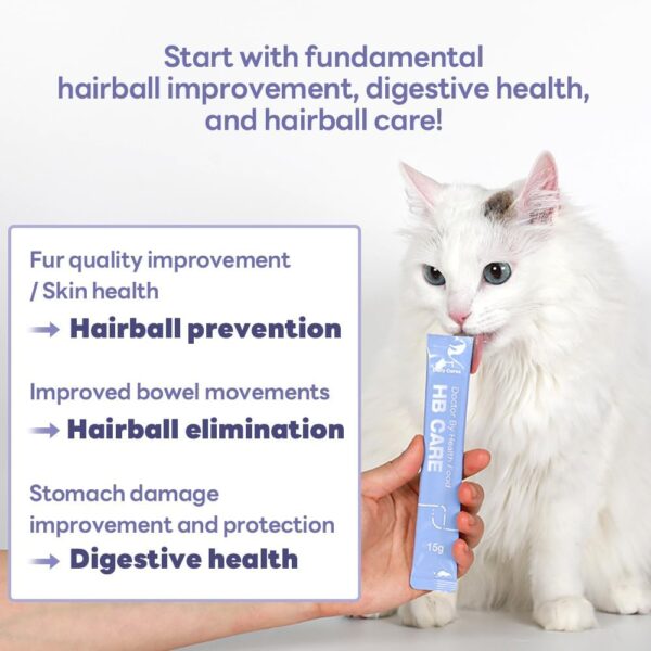 DoctorBy HB Care Hairball Supplement for cats– Korean Made Hairball Relief Furball Control Remedy & Digestive Support Supplements with Omega-3, Chitosan-30 Individuallly Packaged (1 PACK, 30 Count) - Image 3