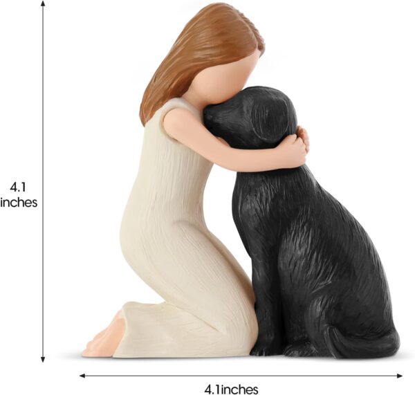 Love My Black Dog Figurines Statues, Black Dog Angel Friendship Remembrance Gifts, Sculpted Hand-Painted Figures for Dog Lovers - Image 7