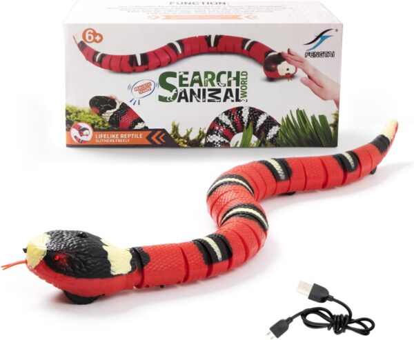 Electric Snake Toy, Smart Sensing Snake Cat Toy with USB Rechargeable Snake Toy for Cats Snake Toy That Moves Snake Toy for Cat 40cm