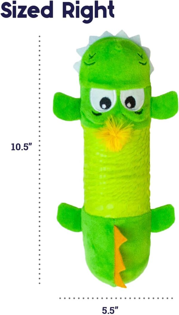 Petstages Stuffing-Free Big Squeak Gator Plush Dog Toy, Medium - Image 6