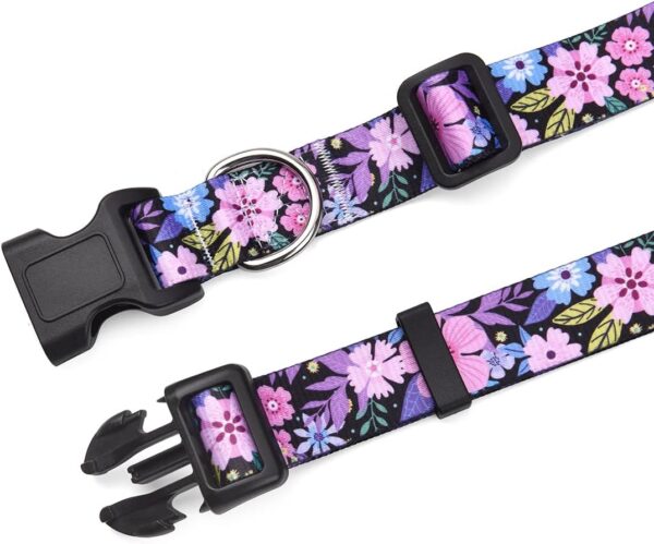 Dog Collars with Floral Print, Soft Comfortable Adjustable Collars for Small Medium Large Dogs, Floral Pattern for Girl Boy Dogs(Pink Floral,S) - Image 5