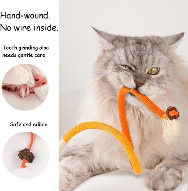 PAZ'S GIFT Cat chew Toy Cat Toys Cat Kick Toys, Cat Rope Toys for Indoor Cat Interaction Cat and Kitten Teething Chew Toys for Aggressive Chewing Teeth Cleaning Cat Dental Toys 3 Pack - Image 9