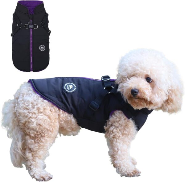 Norbi Dog Coat, Dog Winter Coat with Harness Built in, Dog Jacket Adjustable Warm Dog Coats for Small Medium Large Dogs Dog Cold Weather Coats