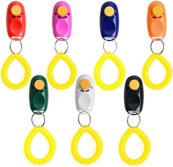 Coolrunner 7pcs 7 Color Universal Animal Pet Dog Training Clicker with Wrist Bands Strap, Assorted Color Dog Clickers for Pet Dog Training & Obedience Aid - Image 9