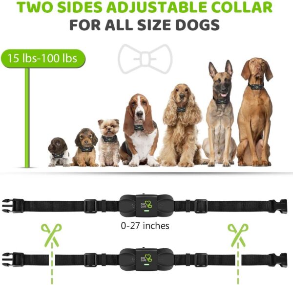 DOG CARE Dog Training Collar Dog Training Collar with Remote, 3 Modes, Rechargeable Rainproof Dog Training Collar for Small Medium Large Dogs, 1800ft Remote Range, Safe & Humane e-Collar, Green - Image 5