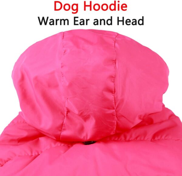 Vecomfy Fleece Lining Extra Warm Dog Hoodie in Winter,Small Dog Jacket Puppy Coats with Hooded Pink S - Image 8