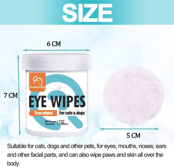 Pet Wipes for Cats & Dogs, Grooming Wipes for Eyes, Paws, Ears, Nose, Unscented Soft Pet Tear Stain Remover Wipes 300 Pads - Image 2