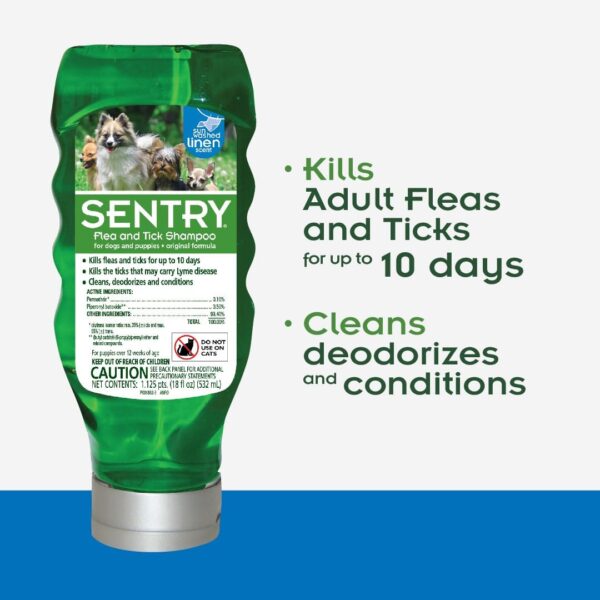 SENTRY PRO Flea and Tick Shampoo for Dogs, Rid Your Dog of Fleas, Ticks and Other Pests, Sunwashed Linen, 18 oz - Image 2