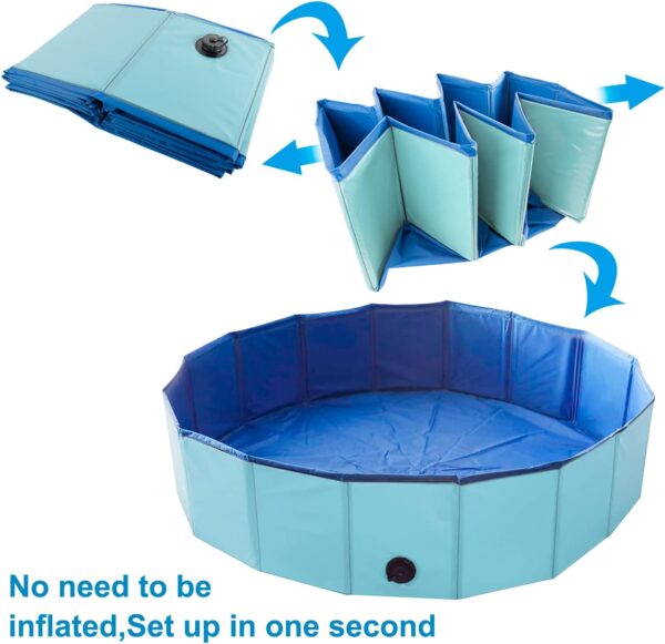 Artilife Whelping Box for Dogs Welp Box Whelping Pool,Puppy Whelping Box,Whelping Pen for Dogs,Whelping Box for Dogs and Puppies,Great for Puppies,Easy to Clean (47inch Dia.x12inch H(120x30cm), Blue) - Image 6