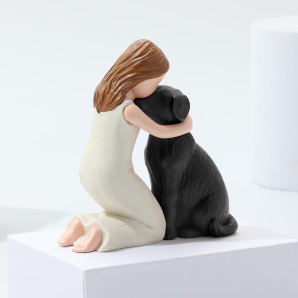 Love My Black Dog Figurines Statues, Black Dog Angel Friendship Remembrance Gifts, Sculpted Hand-Painted Figures for Dog Lovers - Image 5