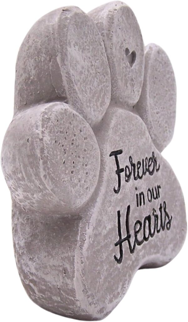 Forever in Our Hearts Paw Print Figurine, Pet Bereavement Gift, 5 Inches - Image 2