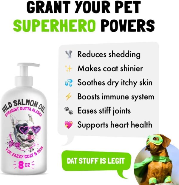 Wild Alaskan Salmon Oil for Dogs & Cats - Pure Fish Omega 3 6 9 Liquid EPA DHA Fatty Acids - Skin & Coat Supplement - Supports Joint Function, Brain, Eye, Immune & Heart Health - Made in USA 8 oz - Image 2