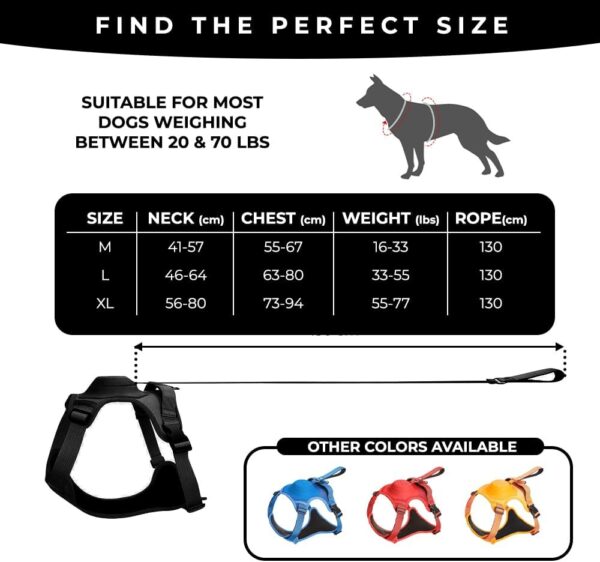 H C USA No Pull Dog Harness with Dog Leash Retractable – Adjustable Dog Harness for Large Dogs with Integrated Leash - Dog Harness and Leash Set with Anti Slip Soft Handle – Comfortable and Safe - Image 7