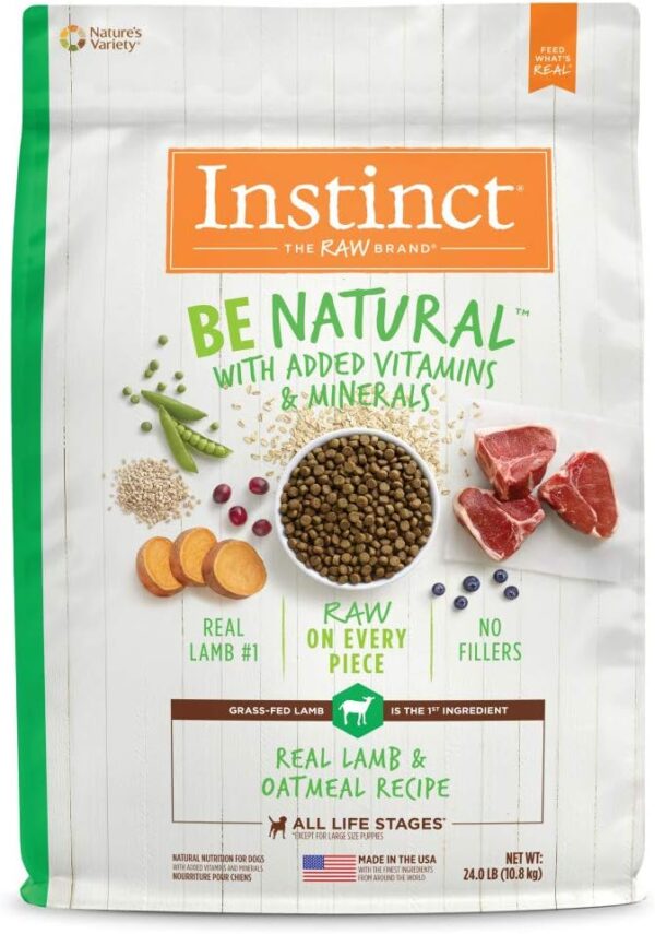 Instinct Be Natural Real Lamb & Oatmeal Recipe Natural Dry Dog Food, 24 lb. Bag - Image 2