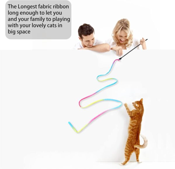 Cat Wand Toys, Interactive Kitten Toys for Indoor Cats,Colorful Cat Teaser Wand String for Cat Kitten Exercise Cat Stick Toy Cat Charmer-2Pcs - Image 4