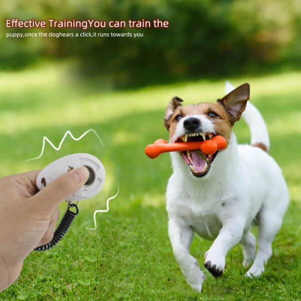 yuntop 4 Pieces Pet Training Clicker with Wrist Strap and Dog Training Treat Pouch Pet Training Clicker for Training Puppy Cats Birds Dog Clicker Training Kit Behavioral（White, Red, Orange, Blue） - Image 6