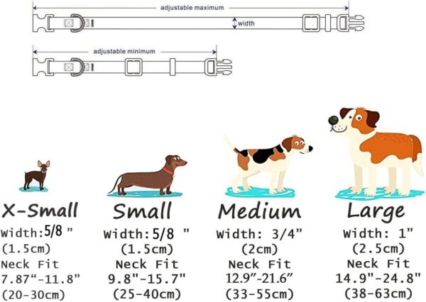 Personalized Dog Collars, Customized Dog Collar with Name and Phone Number, 10 Colors & 4 Sizes Floral Dog Collar for Puppy Small Medium Large Dogs(Pink Floral,XS) - Image 4