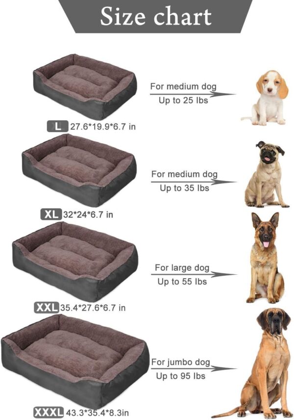 PUPPBUDD Dog Beds for Medium Dogs, Washable Dog Bed Comfortable and Breathable Pet Bed Rectangle Warming Dog Bed for Medium Dogs - Image 3