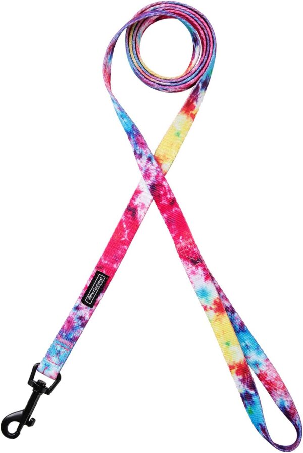 Tie Dye Dog Collar Pet Funny Dog Leash Set for Small Medium Large Dogs Tie Dye Collars (Medium(12''-14.5'')) - Image 4