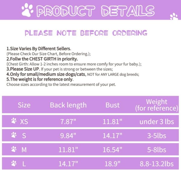 Dog Shirt, 4 Pack Dog Clothes for Small Dogs Girl Chihuahua Yorkie Pet Clothes Summer Cute Female Dog Clothes Princess Puppy Clothes Outfit Apparel Tshirts for Small Dogs, Pink, Small - Image 6