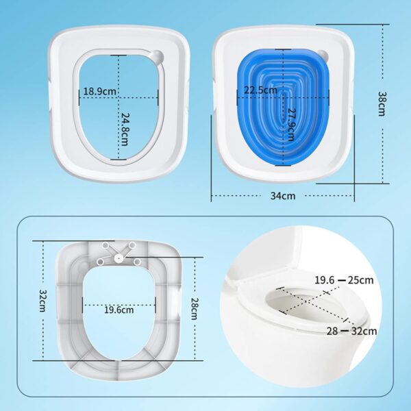 Cat Toilet Seat Training Kit, Universal Reusable Cat Toilet Trainer, Puppy Cat Litter Mat Kitty Urinal Seat Toilet Trainer, Cat Litter Tray Kit Kitty Potty Train(White Tray, 1 Blue Inner Support) - Image 4