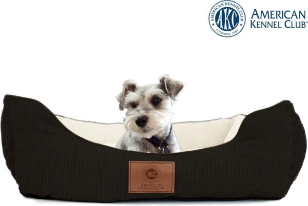 American Kennel Club Small Black Dog Bed, Solid Weave Cuddler, AKC Pet Cuddler, 26" - Image 2