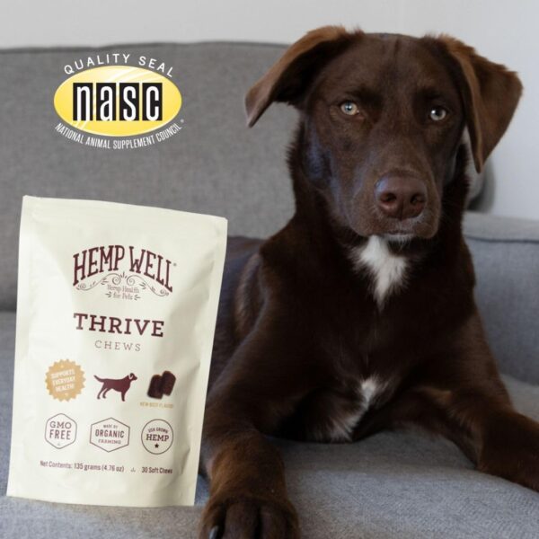 Hemp Well Thrive Chews for Dogs – Supports Healthy, Skin, Hip, Joint, and Heart Health, Promotes Immune Support, Fights Seasonal Allergies, Organically Sourced – 30 Count - Image 5