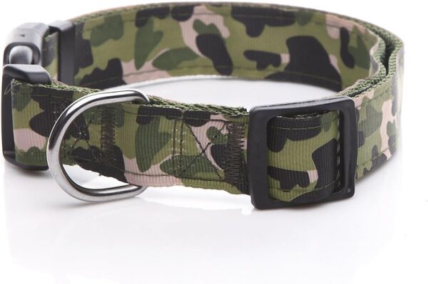 TAIDA Dog Collar, Nylon Camouflage Adjustable Collar, 1 Inch Wide, for Large Medium Dog (Green) - Image 2