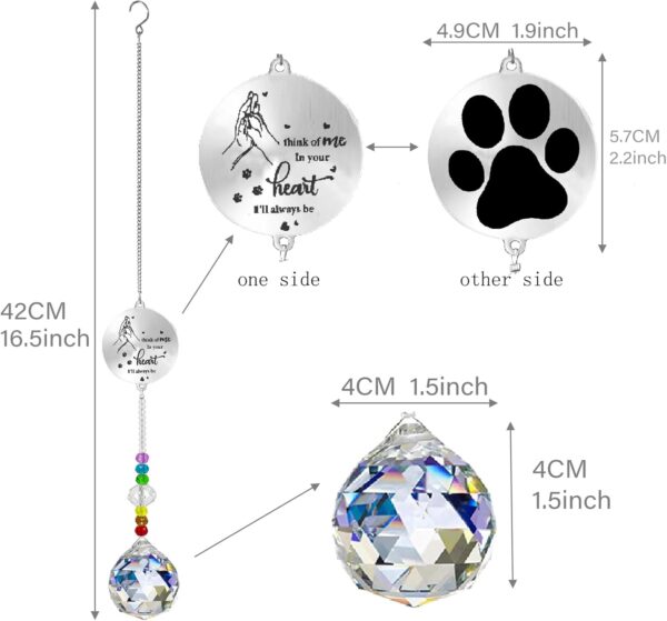 Dog Memorial Gifts for Loss of Dog, Pet Sympathy Gifts Crystal Window Memorial Suncatcher,Bereavement Gift Sun Catcher,Dog Remembrance Gift,Pet Passing Away Loss Gifts (D) - Image 2