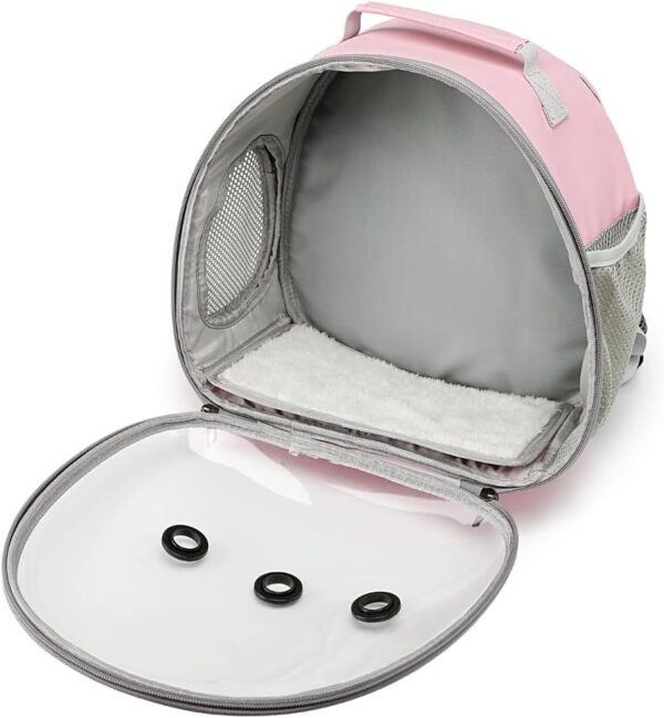 Small Animal Carrier Backpack Space Capsule Bubble Window Carrier Backpack for Lizard Guinea Pig (Pink) - Image 6