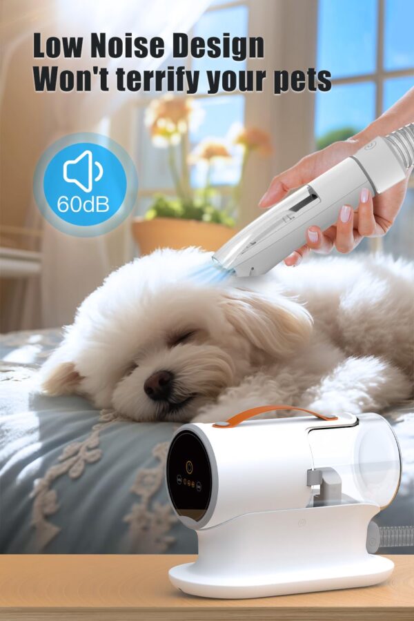 Pet Grooming Vacuum & Dog Hair Vacuum, 12000Pa Powerful Dog Vacuum for Shedding Grooming Hair, 2L Large Dust Cup, Low Noise, 3 Suction Levels, 5 Grooming Tools - Image 5