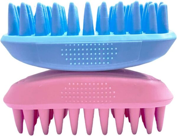 Pet Silicone Shampoo Brush for Long & Short Hair Medium Large Pets Dogs Cats, Silicone Shower Wash Curry Brush,Anti-skid Rubber Dog Cat Pet Mouse Grooming Shower Bath Brush Massage Comb (Pink) - Image 5