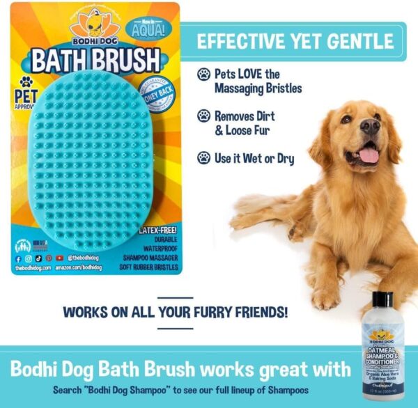 Bodhi Dog Shampoo Brush | Pet Shower & Bath Supplies for Cats & Dogs | Dog Bath Brush for Dog Grooming | Long & Short Hair Dog Scrubber for Bath | Professional Quality Dog Wash Brush - Image 5