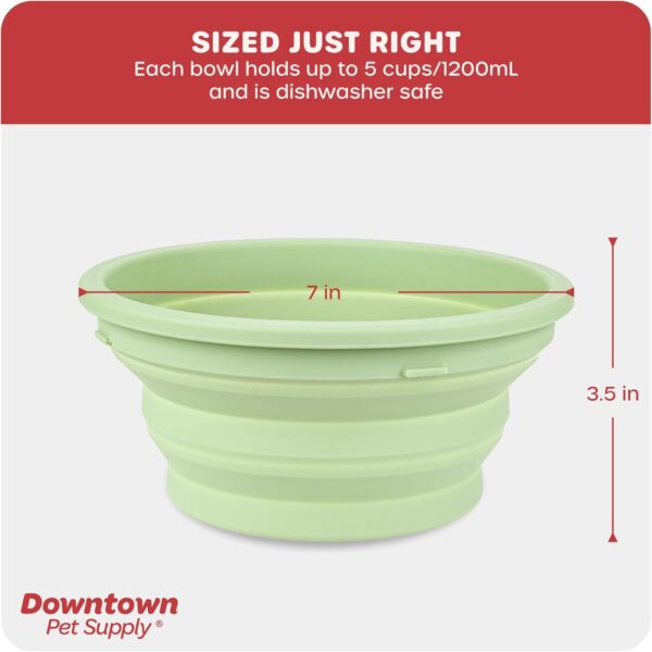 Downtown Pet Supply Replacement Dog Bowls, 4-Pack (5 Cup / 40 Ounce) for Elevated Feeders - Collapsible Silicone, Lightweight for Travel - Dishwasher Safe - Image 5