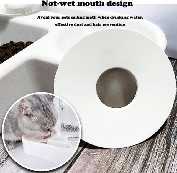 Double Dog Cat Bowls - Pets Water and Food Bowl Set with Automatic Water Bottle, Raised Pet Feeder Bowl for Cats and Small Dogs - Image 3