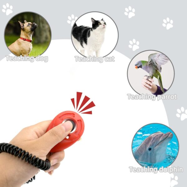 yuntop 4 Pieces Pet Training Clicker with Wrist Strap and Dog Training Treat Pouch Pet Training Clicker for Training Puppy Cats Birds Dog Clicker Training Kit Behavioral（White, Red, Orange, Blue） - Image 5