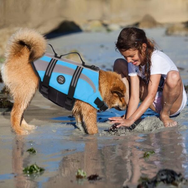 EMUST Life Vests for Dogs, Lightweight Small/Medium/Large Dog Life Preserver, XL Dog Life Jacket for Swimming/Boat/Water, Life Jacket for Large Dogs,Blue, XL - Image 6