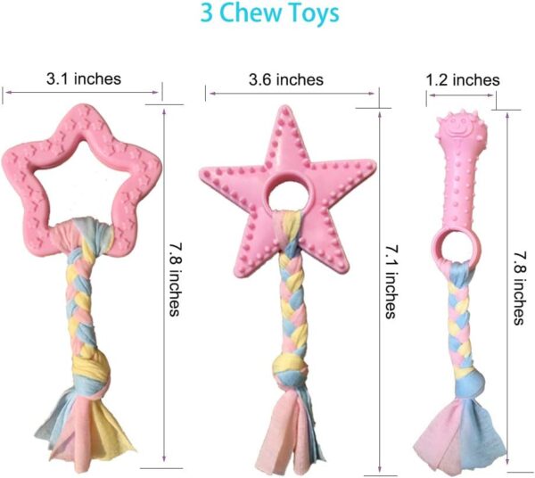 Puppy Toys for Teething, Puppy Chew Toys for Small Dogs, Crinkle Dog Toys Small Breed boredom and stimulating, Dog Toys for Small Dogs, Pink, 5-Pack - Image 2