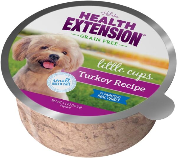 Health Extension Wet Dog Food, Grain-Free, Natural Food Cups for Small Breed Dogs, Include 6 Chicken Recipe Cups & 6 Turkey Recipe Cups, Each Cup Weight (3.5 Oz / 99.2 g) - Image 6