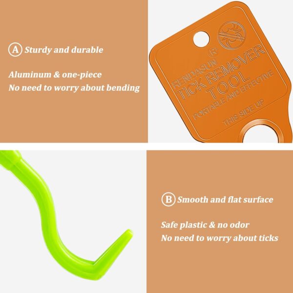 Tick Remover Tool Portable with Tick Removal Tweezers Suitable for Pet and Humans, Safe and Reliable, Quick Highly Effective, Pain-Free, Essential Tick Remover Key Tools for Outdoor Activities-3 Pack - Image 4