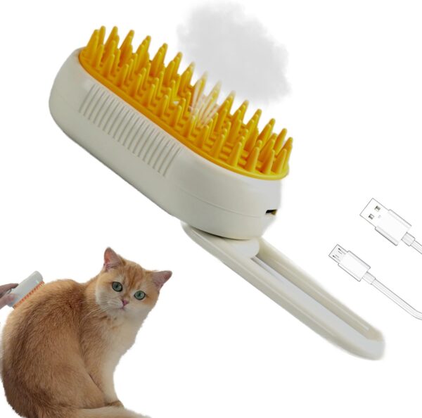 Cat Steam Brush, PetSteam Brush for Cats and Dogs, Pet Hair Removal and Grooming Tool with 3 in 1 Function, Pet Supplies for Small Medium Large Dogs and Cats